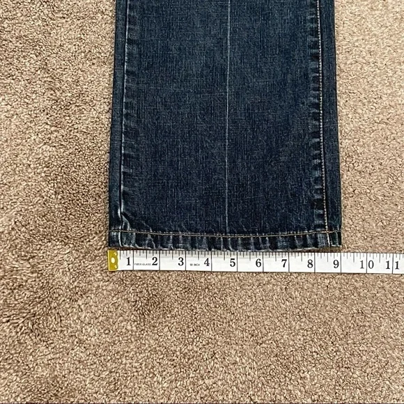 The Limited Dark Wash Denim Jeans w/ Perm Crease Straight Leg Classic Fit - Picture 6 of 14